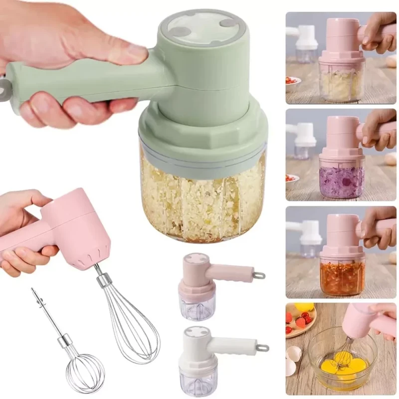 3 in 1 rechargeable kitchen tool, chopper, blender beater Images
